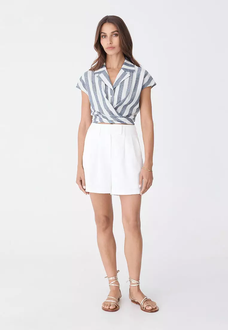 Ikaria Linen Blend Wrap Shirt