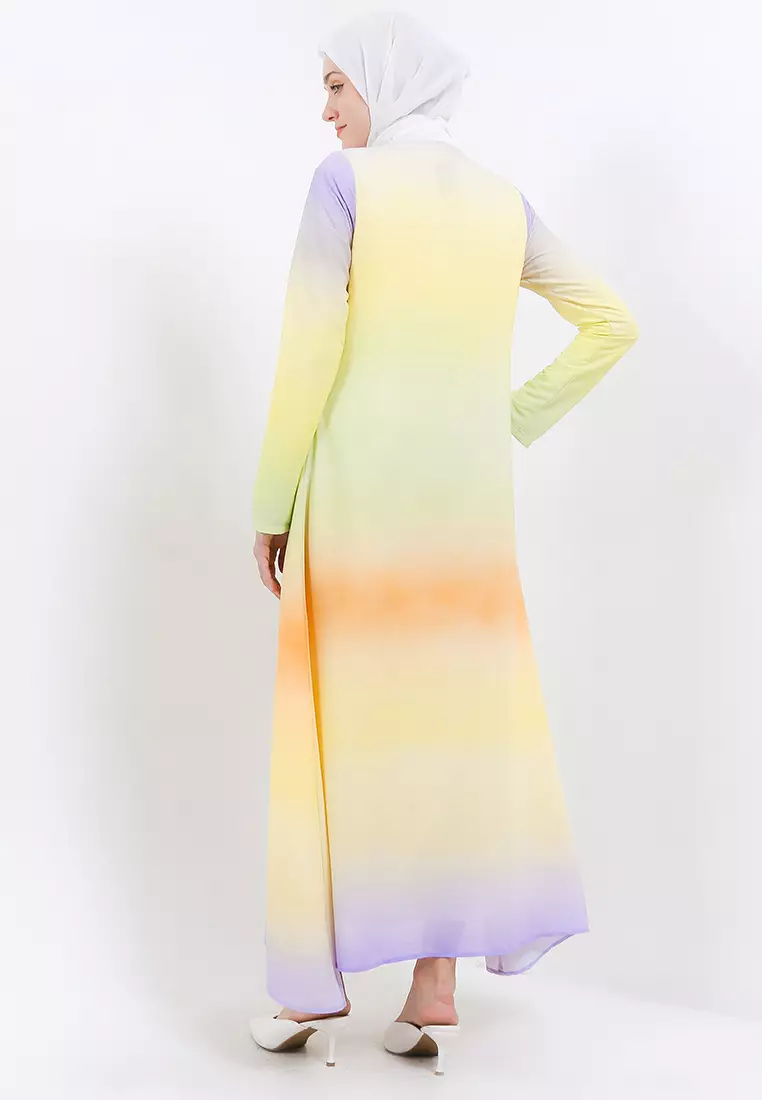 Juna Maxi Dress In Purple Orange Shades