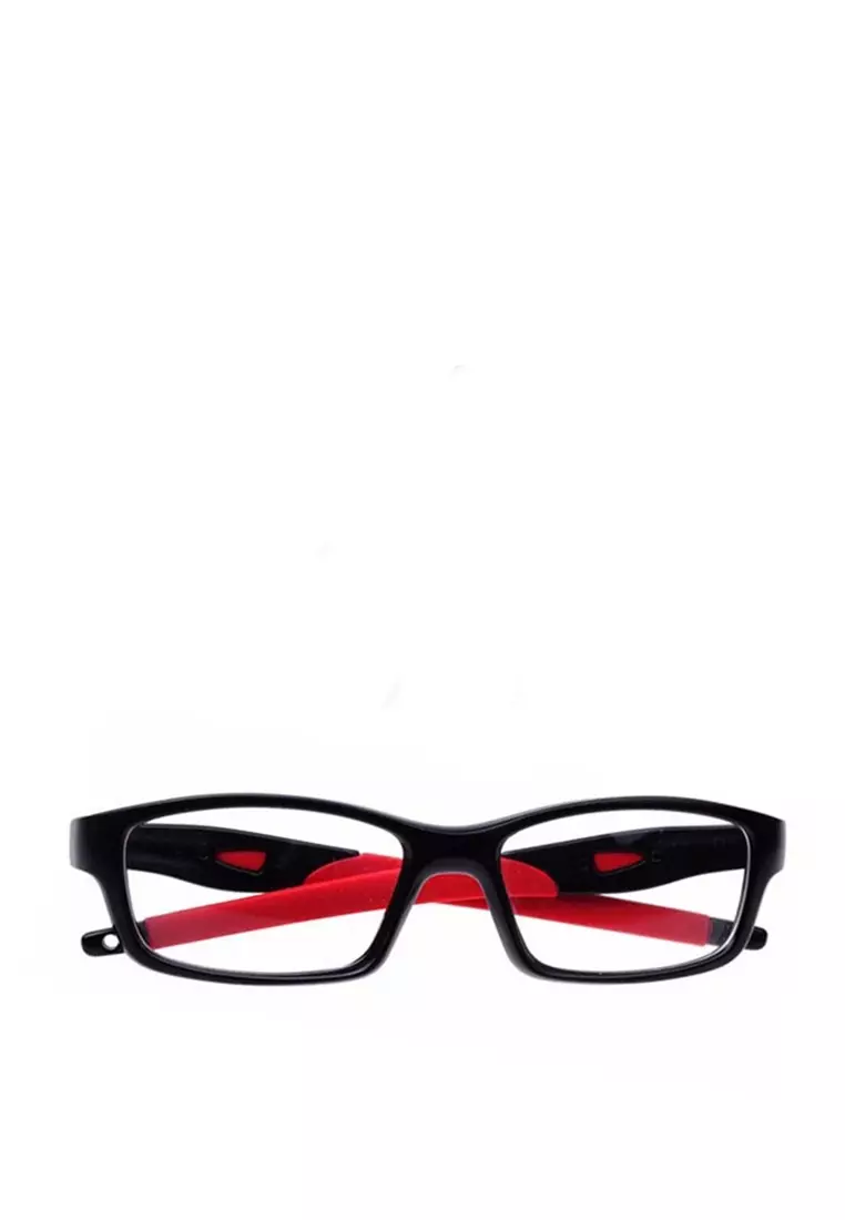 Mackenzie Frame Kacamata Unisex Titanium Style Clear Lens Material Plastik ORIGINAL - Black Red