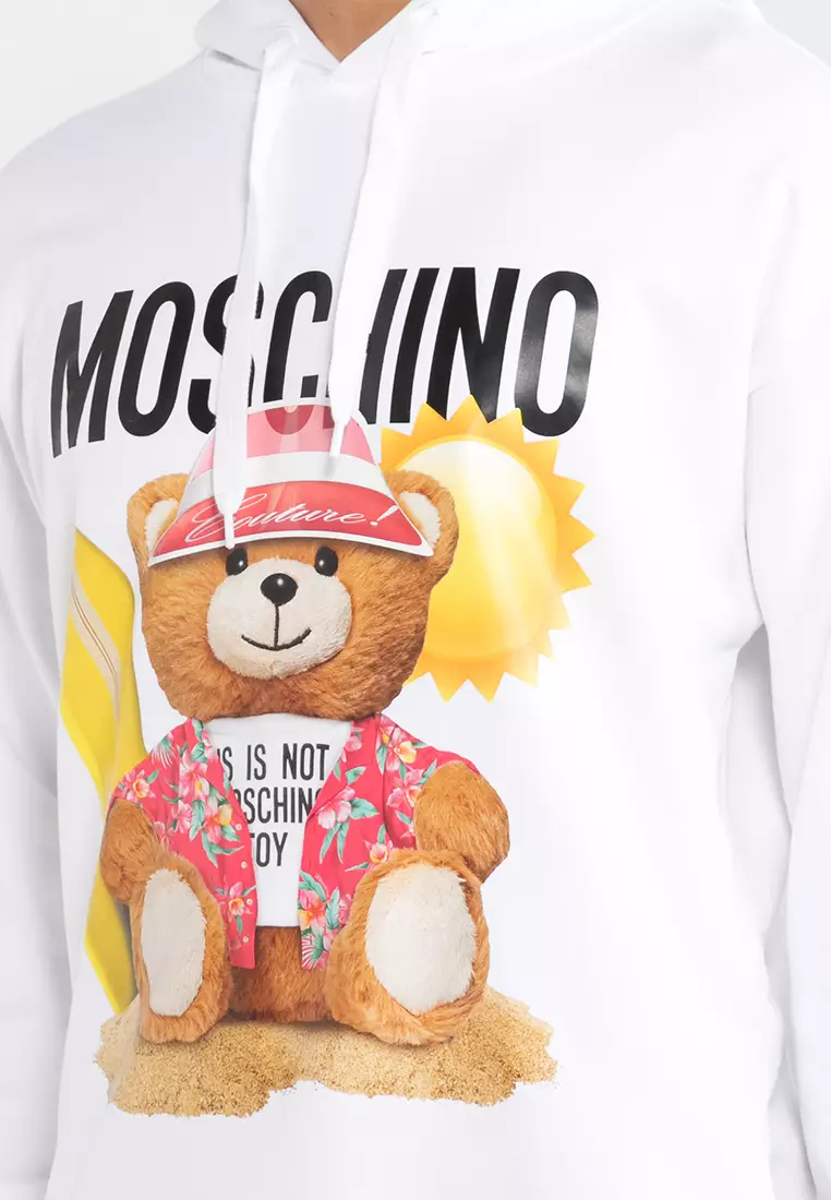 Buy MOSCHINO Printed Hoodie (zt) in White 2024 Online