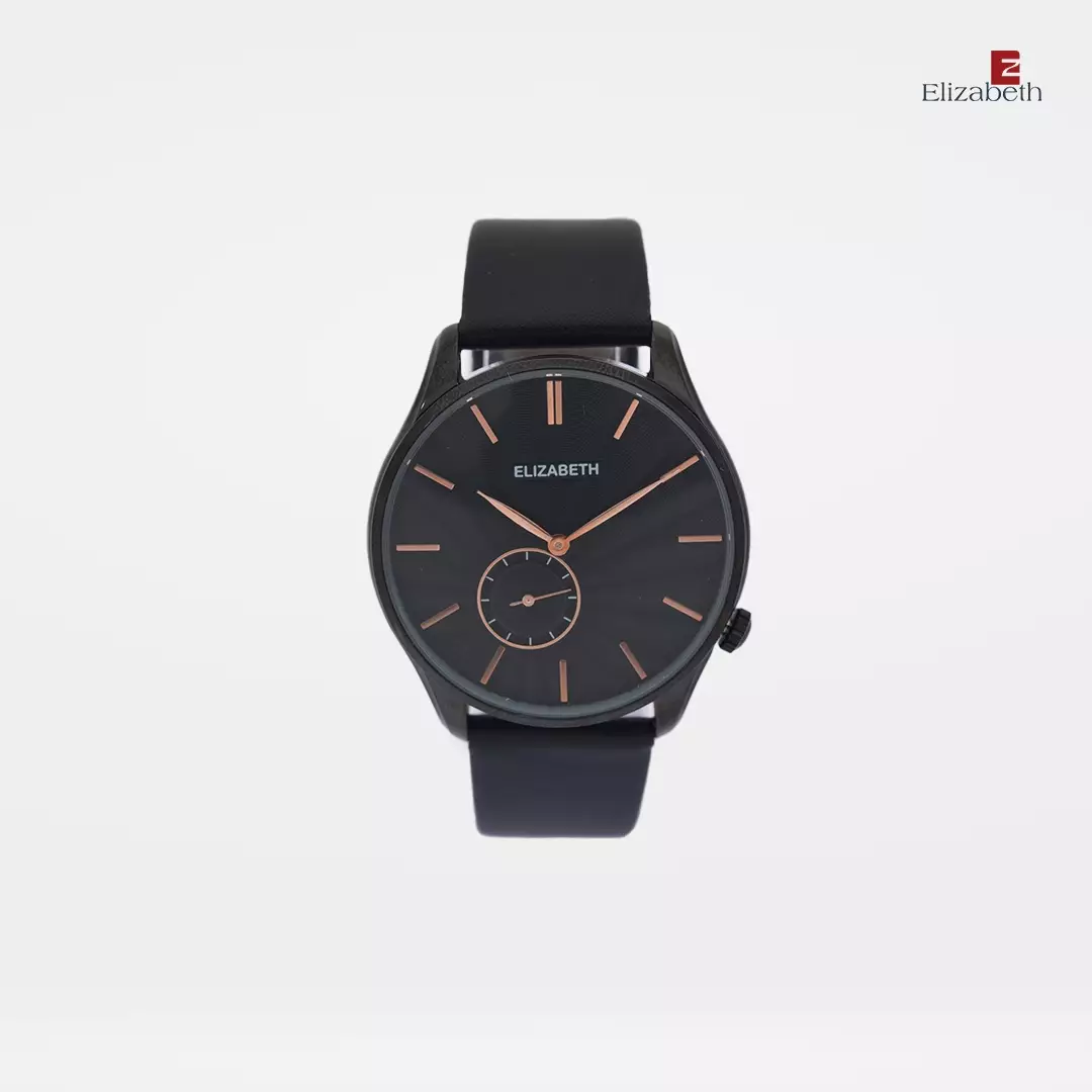 Jam Tangan Couple - Elizabeth | Leather Strap 2205-0014 | Black