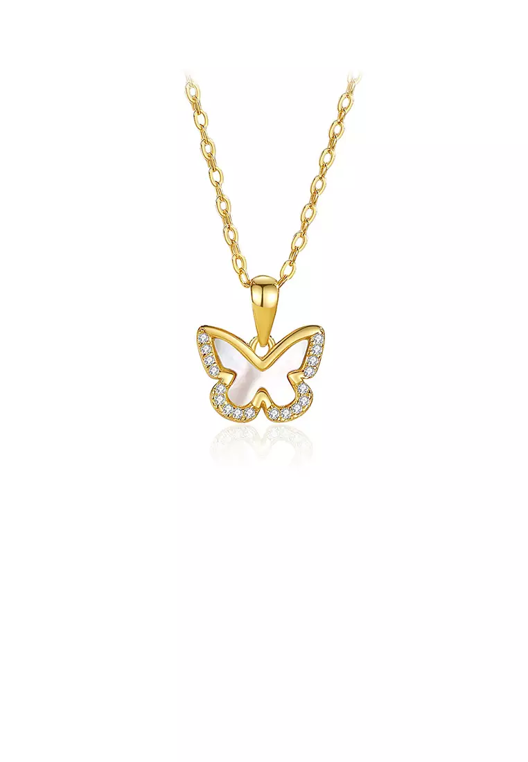Gold necklace outlet butterfly