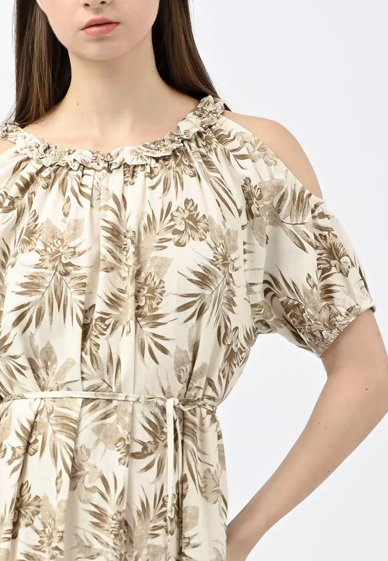 Cold Shoulder Floral Dress