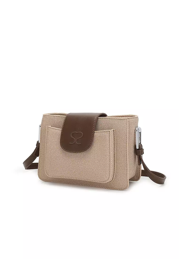 Women's Sling Bag / Crossbody Bag / Shoulder Bag (Tas Selempang Wanita / Tas Bahu Wanita) - Krem