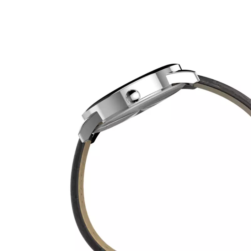 Jam Tangan Wanita Timex Easy Reader TW2W95400 Ladies White Dial Black Leather Strap