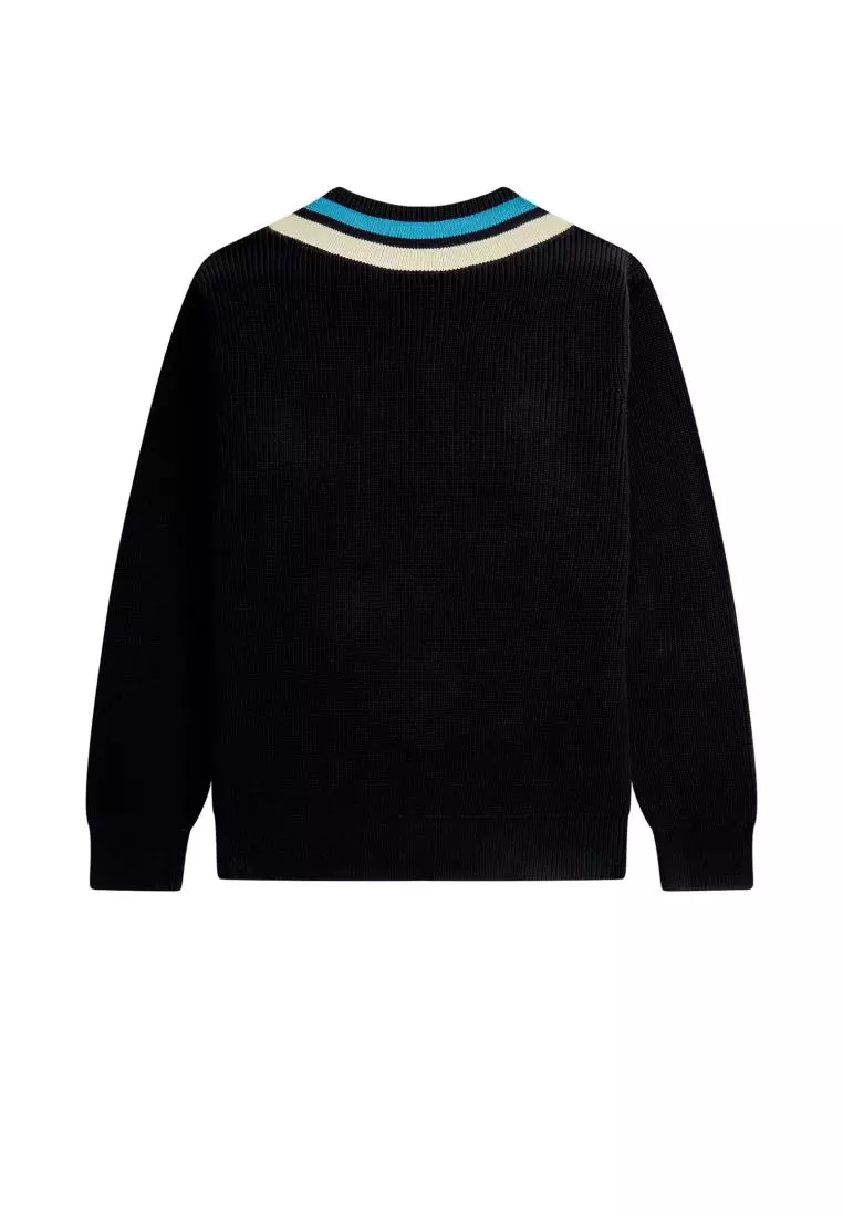 線上選購Fred Perry Cotton sweater with embroidered logo - FRED