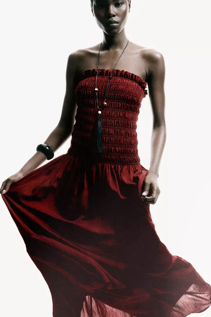 Smocked bandeau dress