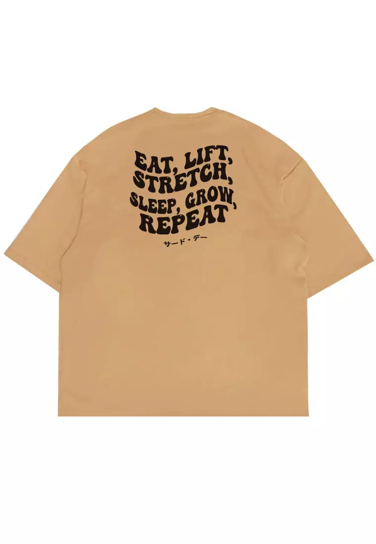 MTX11 Kaos Oversize Gym Scubalux "eat lift stretch" khaki