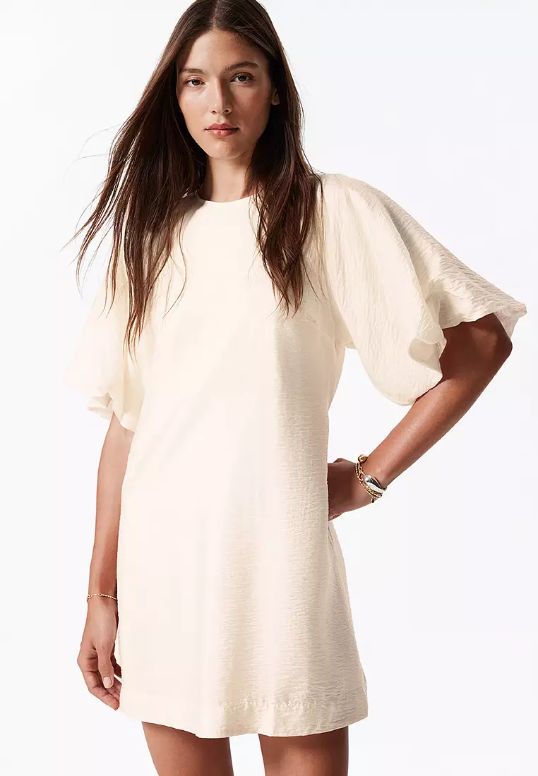 Puff-Sleeve Mini Dress