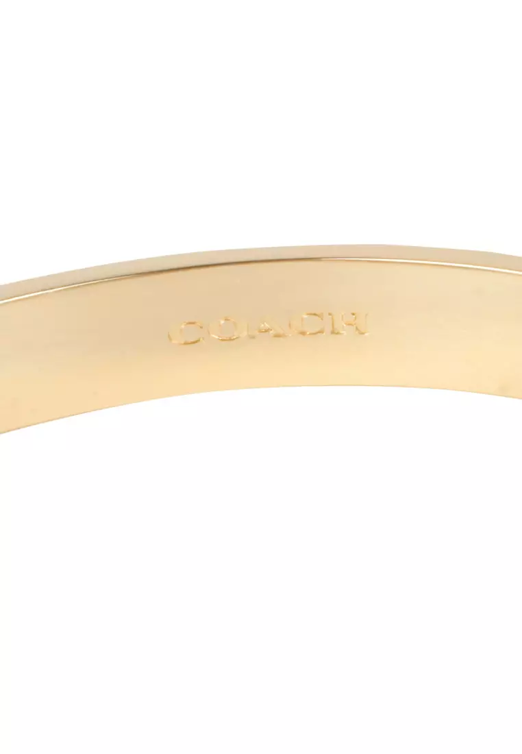 Signature Enamel Bangle Bracelet in White/Gold 422719