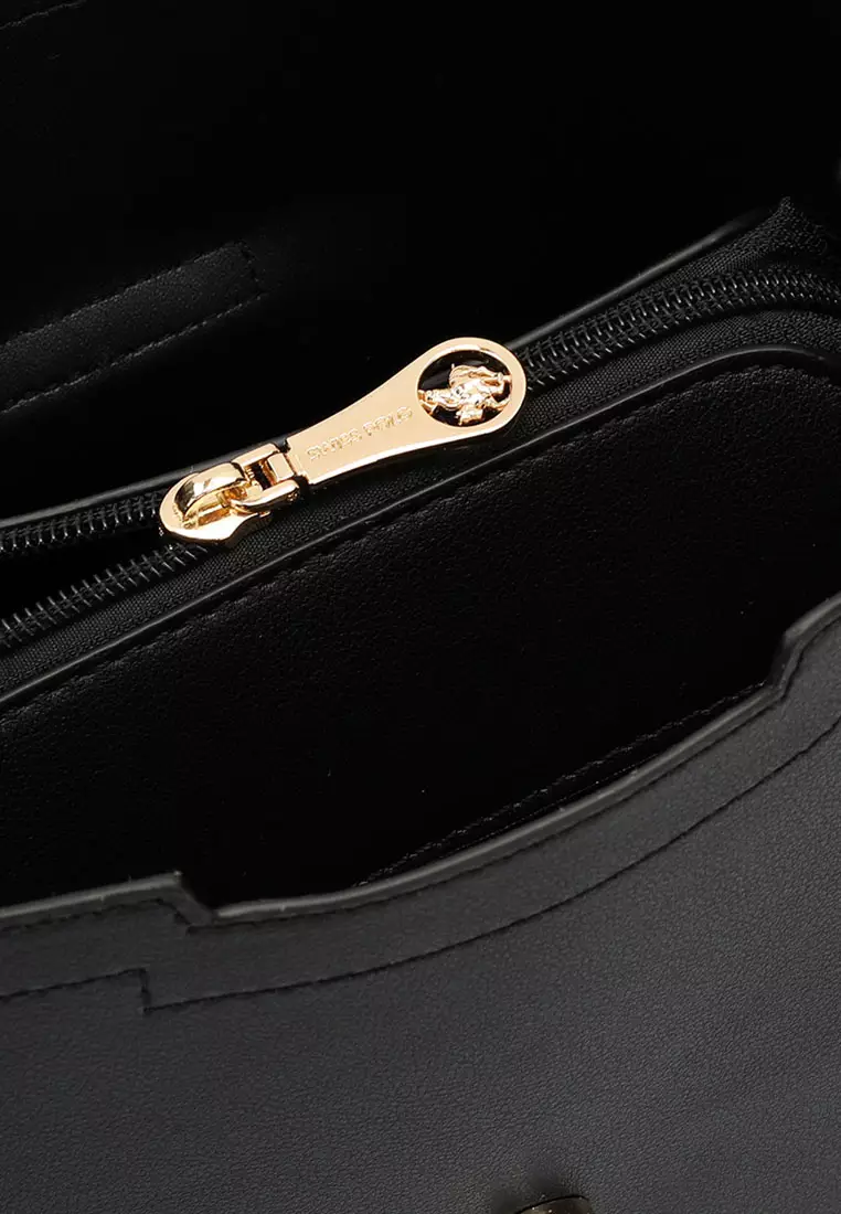 Top Handle Bag / Sling Bag / Crossbody Bag - Black