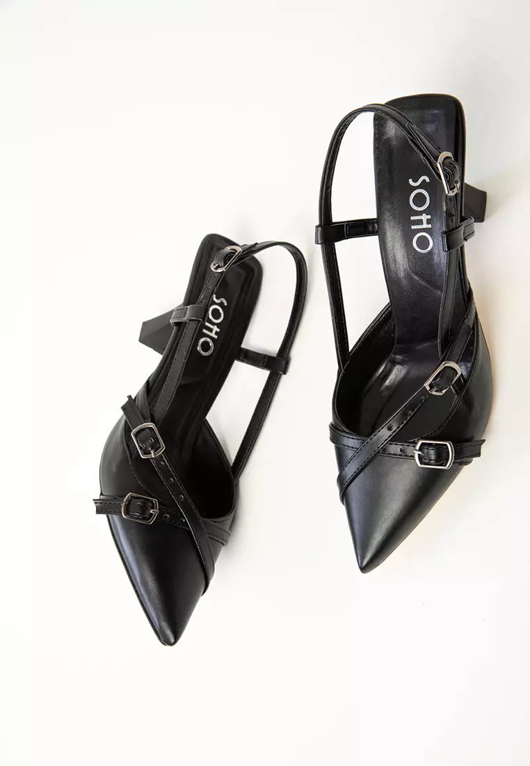 Black Women's Classic Heeled Shoes 20255