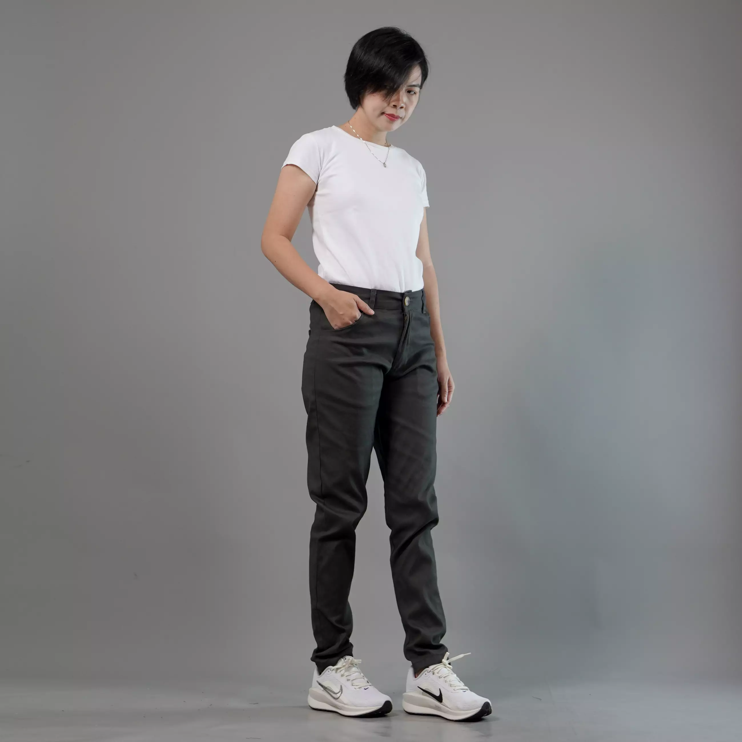  JAVIRE Celana Casual Wanita Celana Panjang Wanita Chino Pants Wanita - ABU TUA