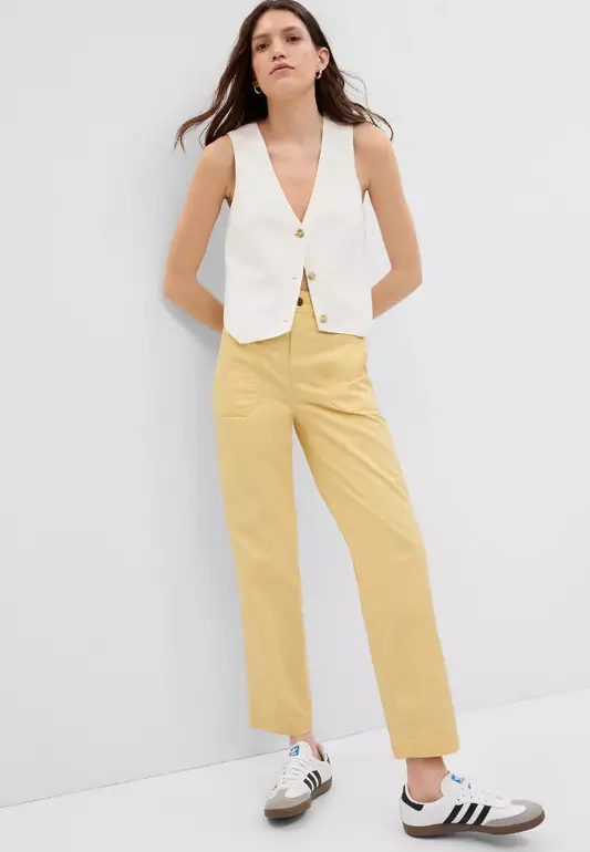 High Rise Girlfriend Utility Khakis with Washwell