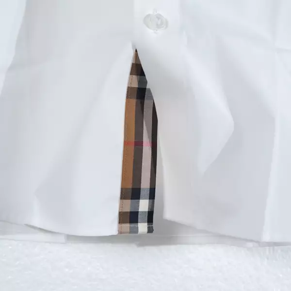 Kemeja BURBERRY SHEFFORD CHECK BEIGE WHITE SHIRT 100% ORIGINAL