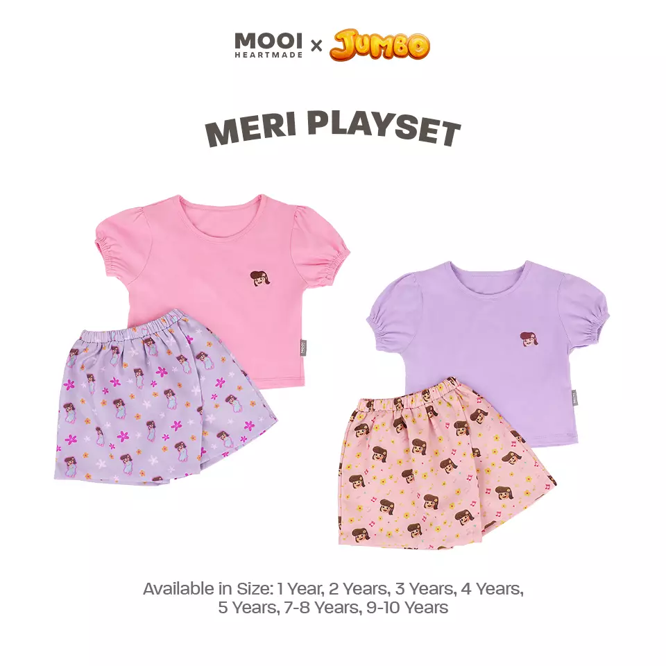 Mooi x Jumbo Setelan Anak Perempuan Meri Playset - Violet