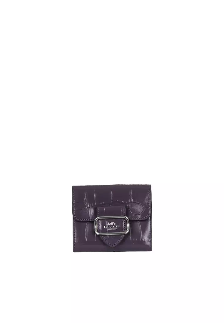 Coach Small Morgan Wallet Embossed Leather In Amethyst CM263