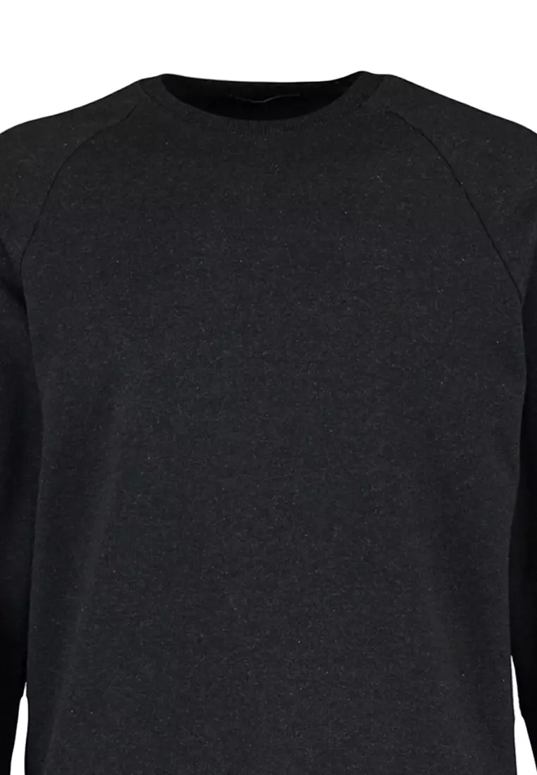 Anthracite Melange Regular/Normal Cut Fleece Inside/Warm Sweatshirt TMNAW23SW00189
