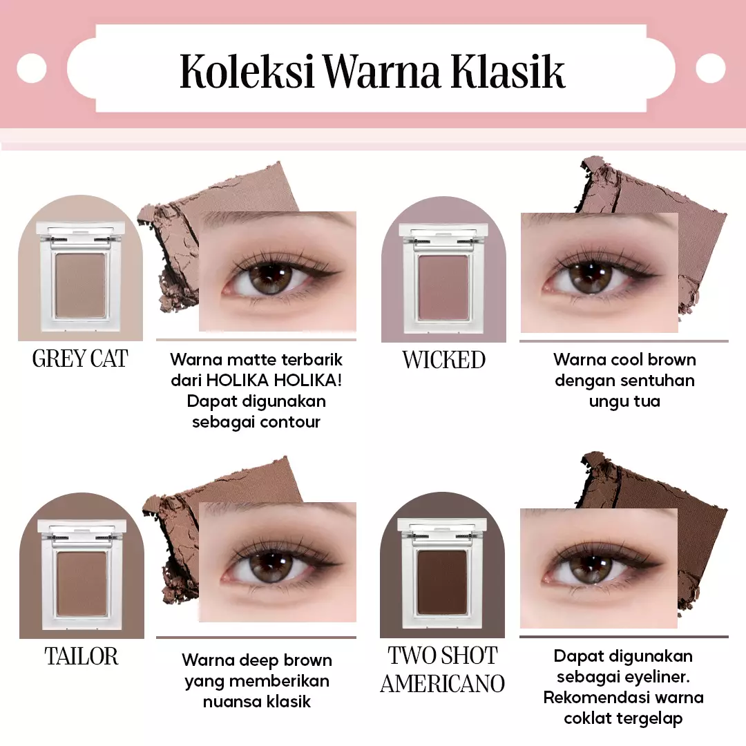 Holika Holika My Fave Piece Eye Shadow 16 Grey Cat | Matte Single Shadow