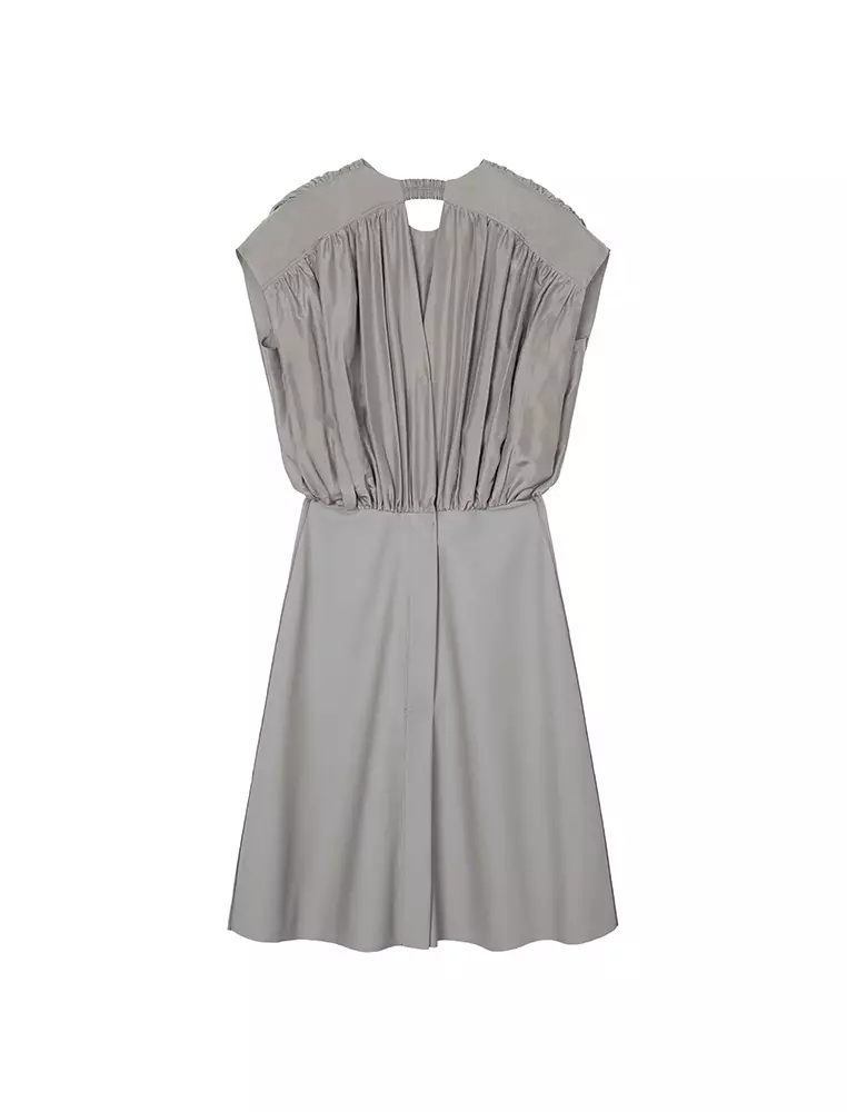 電力紡X型修身優雅無袖連衣裙