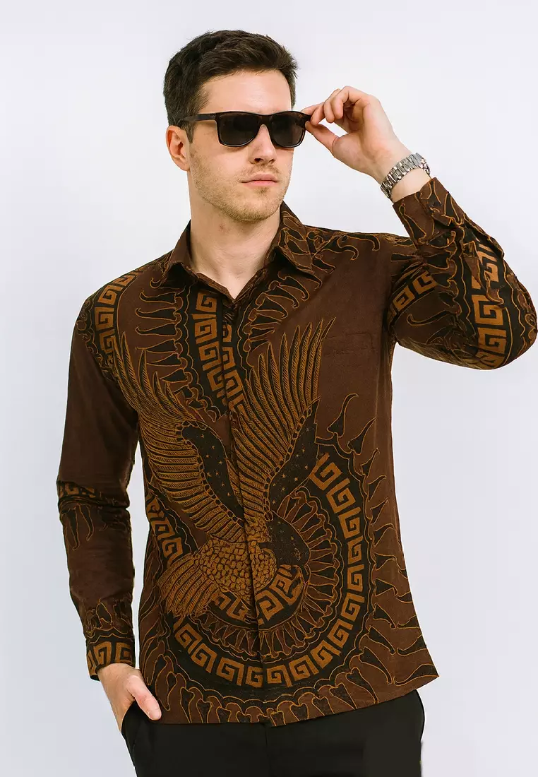 Ararya Kemeja Batik Exclusive Premium Pria Casual Modern Lengan Panjang