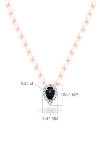 Aquae Jewels white Necklace Empress Pearls on 18K Gold, Diamonds & Precious Stones - Emerald - Sapphire - Ruby - Onyx - White Gold,Onyx,Rose Pearl D0C20AC29D878FGS_1