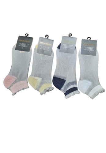ShoeMafia pink and gold and navy Mix Transparent Ladies Socks 05F67AA7E8C92EGS_1