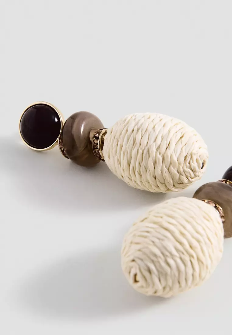 Natural Fibre Hanging Earrings