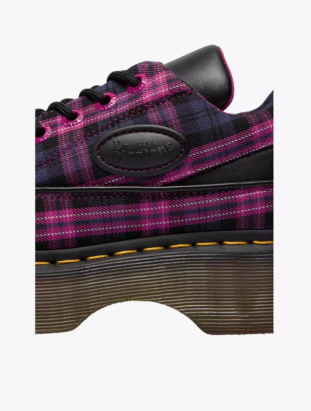 Dr. Martens Buzz 5i 5 Eye Shoe Black+Pink Multi Tartan Woven+Sendal
