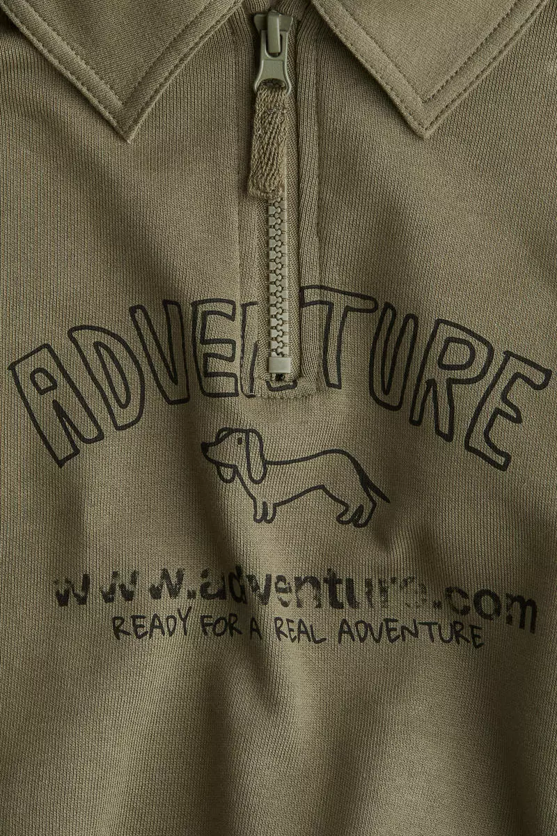 Motif-detail zip-top sweatshirt