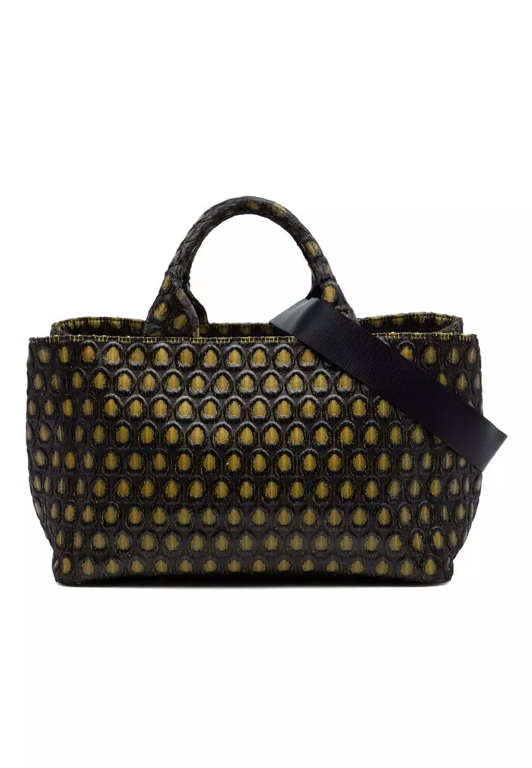 Pre-Loved Prada Tessuto Broccato Canapa Tote