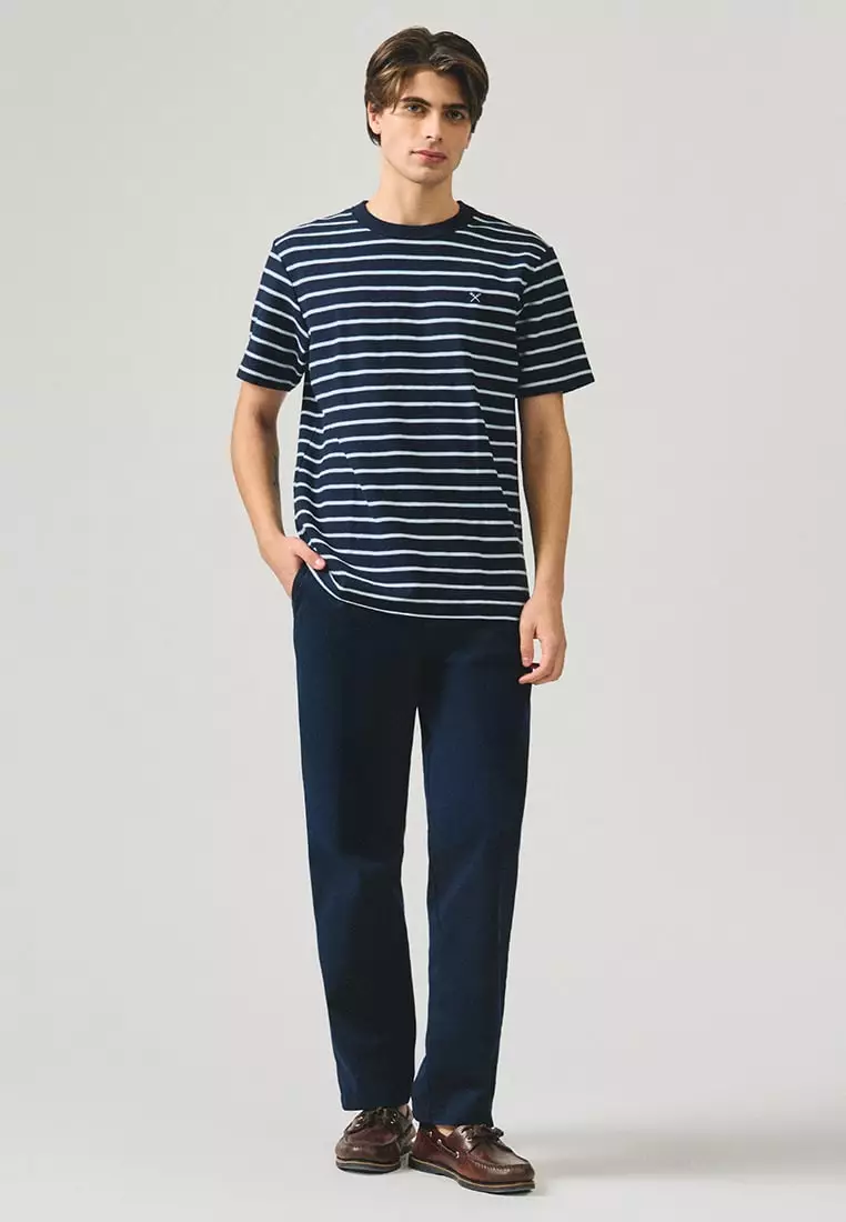 Regular Fit Striped T-Shirt In Honeycomb Pique