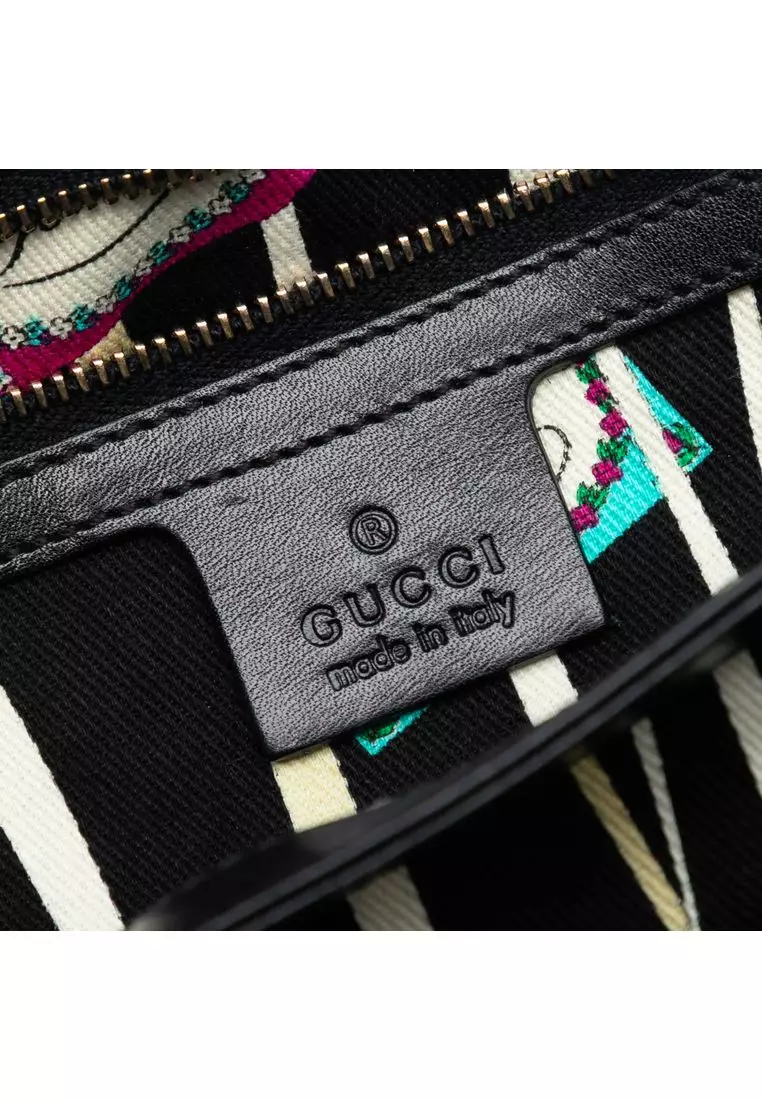 Pre-Loved Gucci Suede And Patent Peggy Bamboo Top Handle Bag