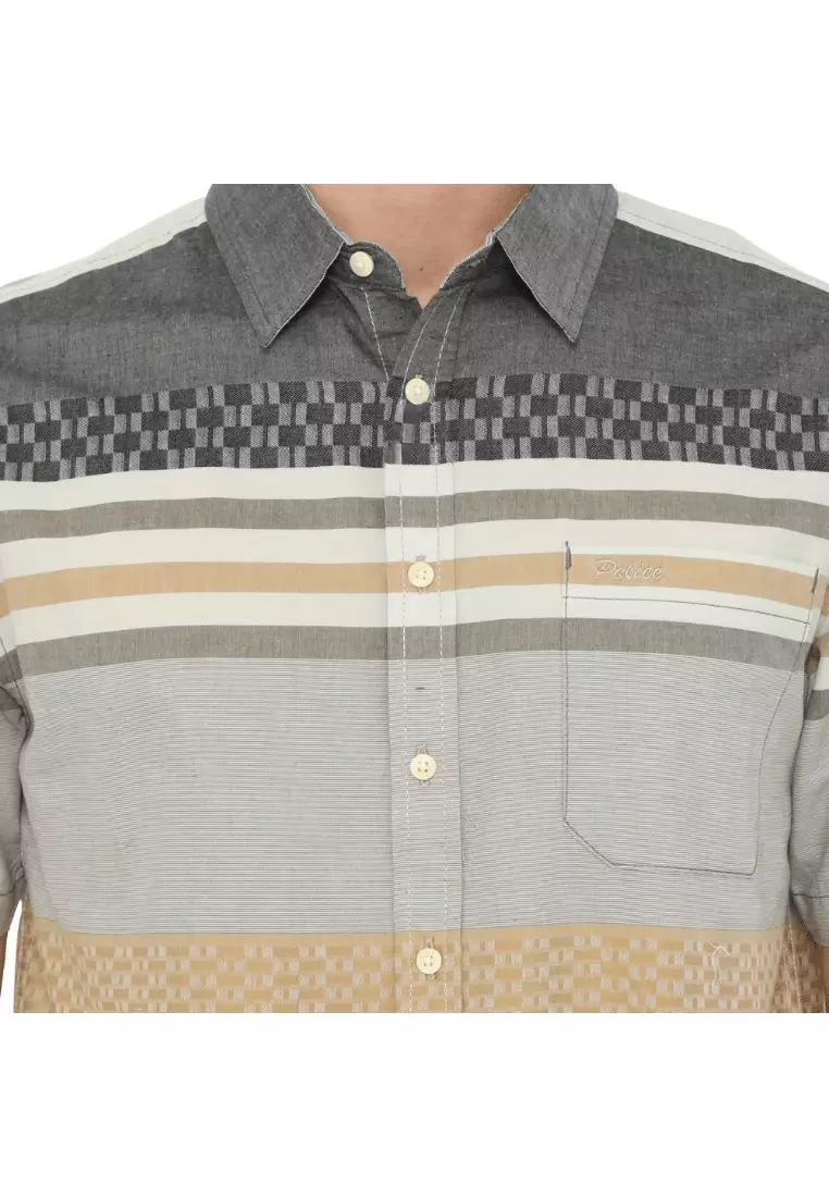 POLICE Kemeja Border Printing Regular Fit Pria