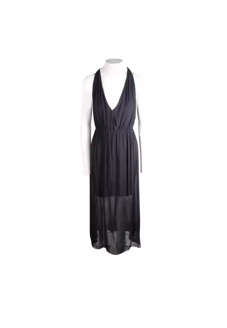 Alice and olivia long black new arrivals dress