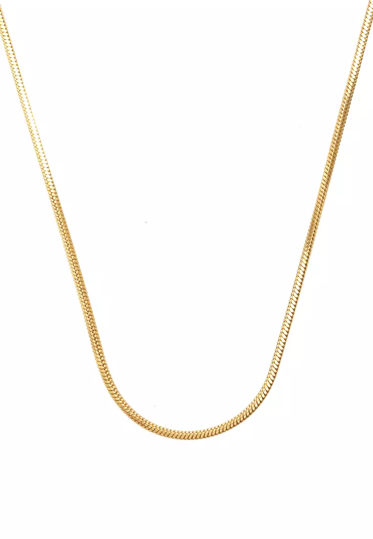 Ainsley Aksesoris Fashion Kalung Pria Wanita Necklace Desain Rantai Ular Minyak Material Titanium ORIGINAL - Gold
