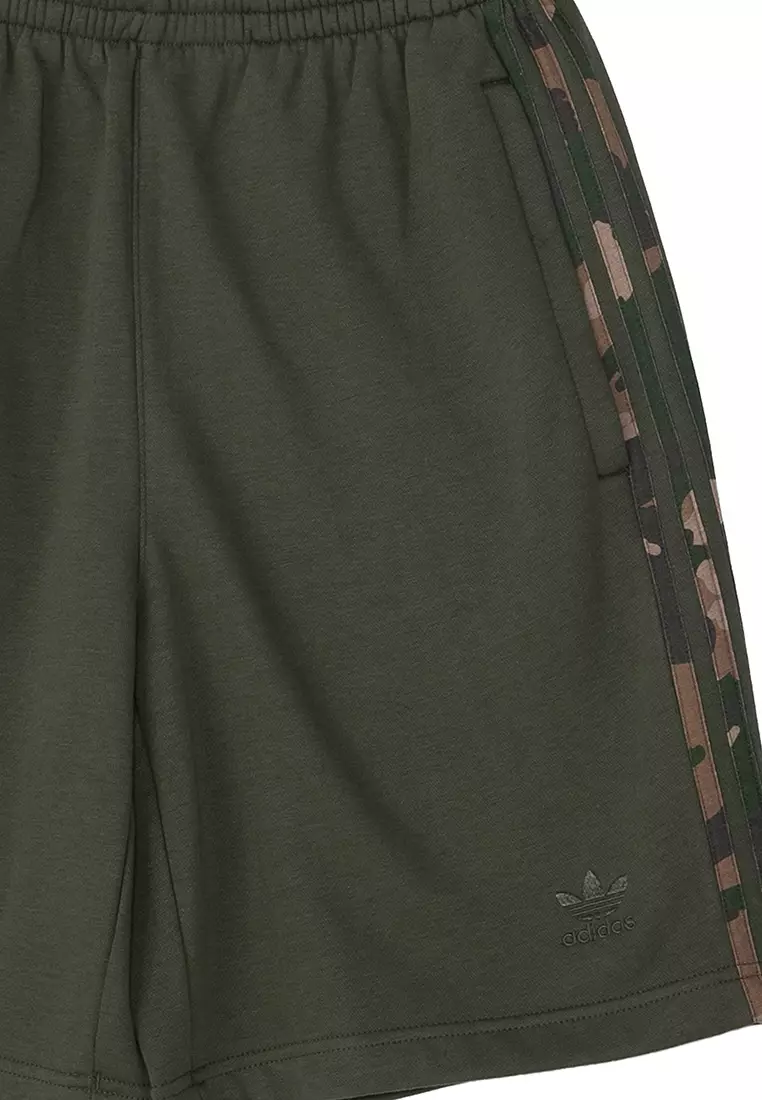 Khaki Varsity Striped Accent Camo Shorts main image 1