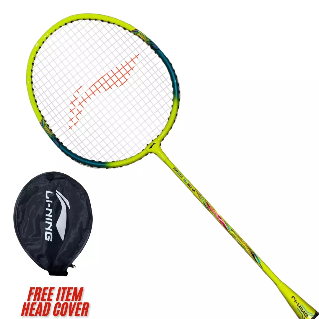 Li-Ning Badminton Racket XP 80 IV AYPU169-1 Lime Green/Sky Blue Bundle Head Cover