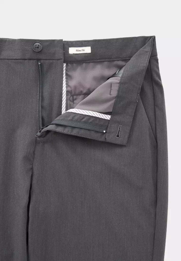 Khaki Green Slim Fit High Stretch Trousers