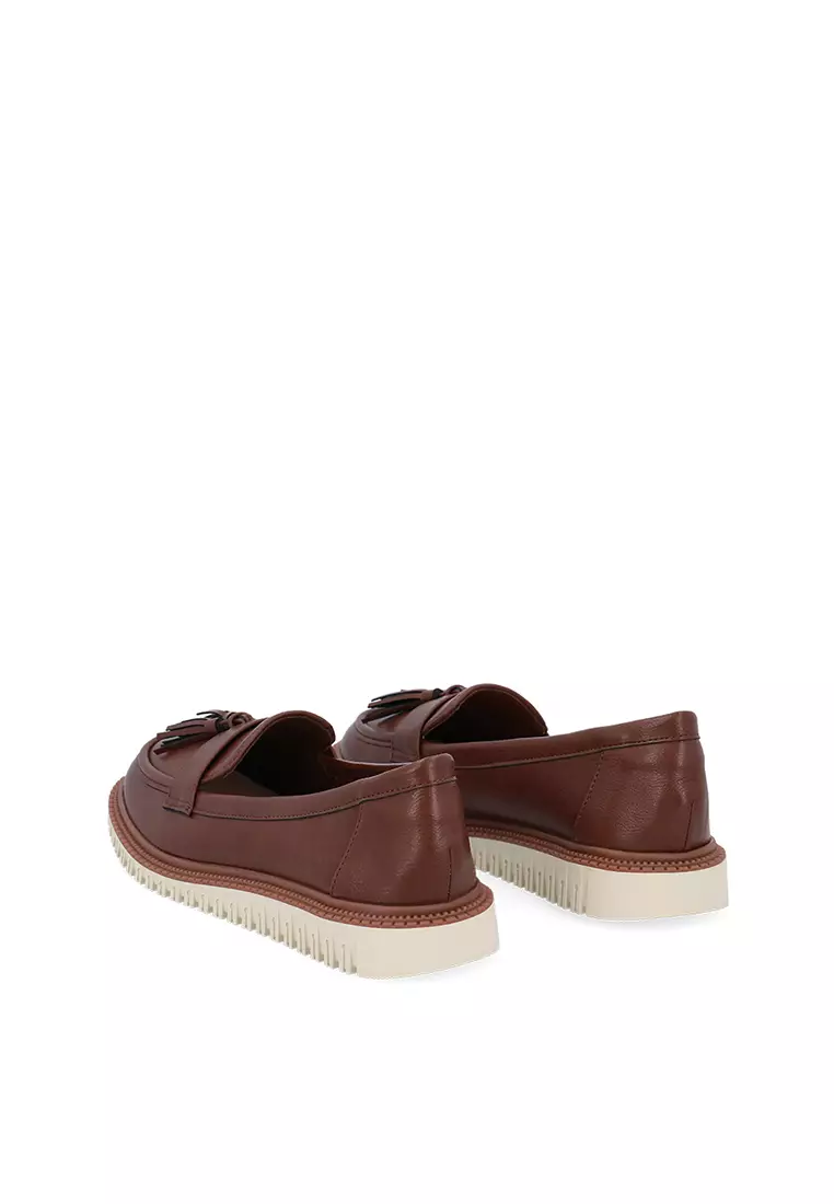 Brown CR Maxine Tassel Loafers