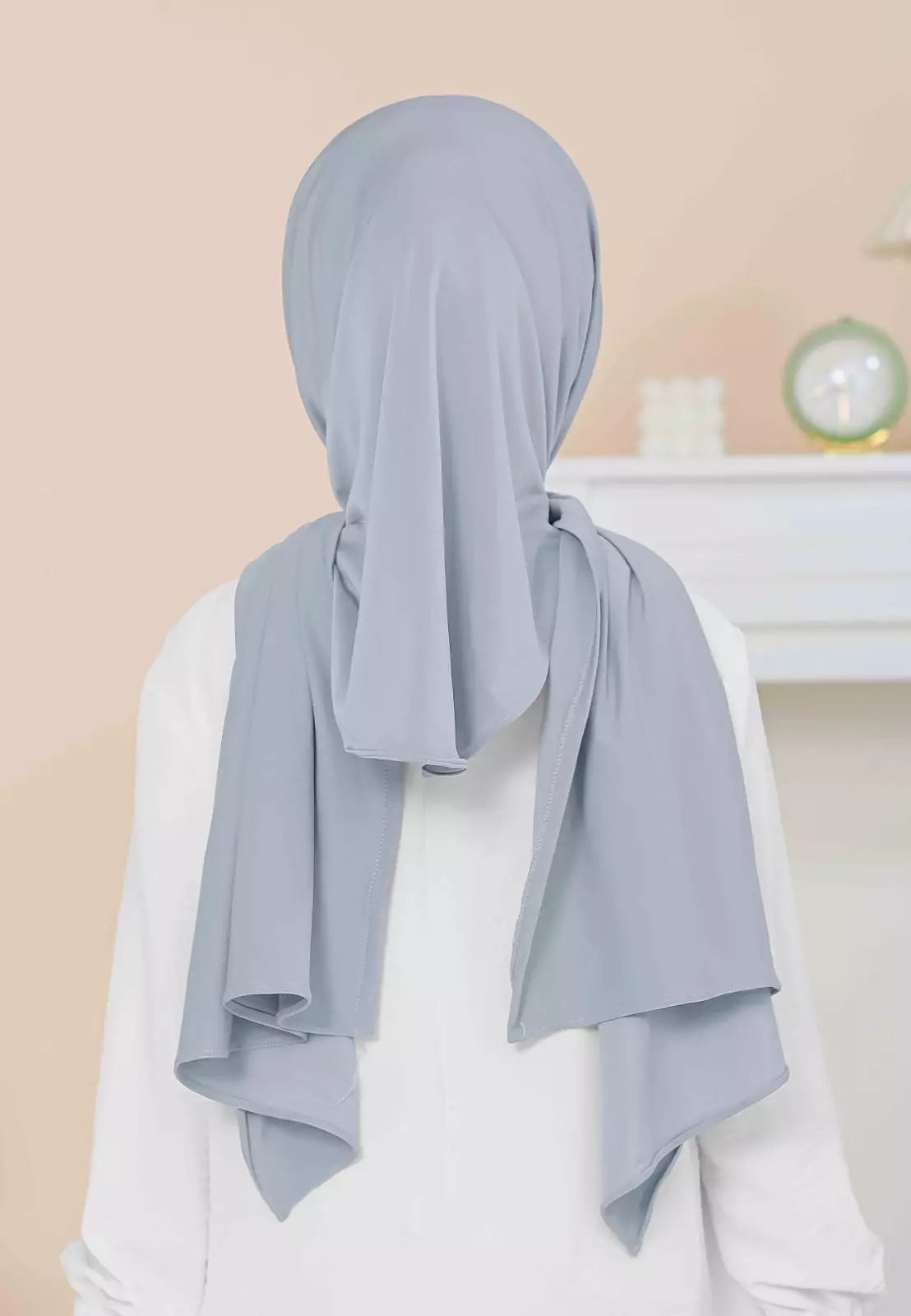 Cotton Bee - Calla Oval Instan | Hijab Pashmina Instan Anak - Silverberry