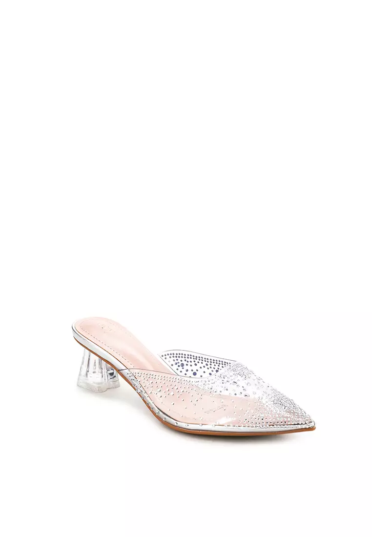SKYE J2387-12 HEEL MULES SILVER
