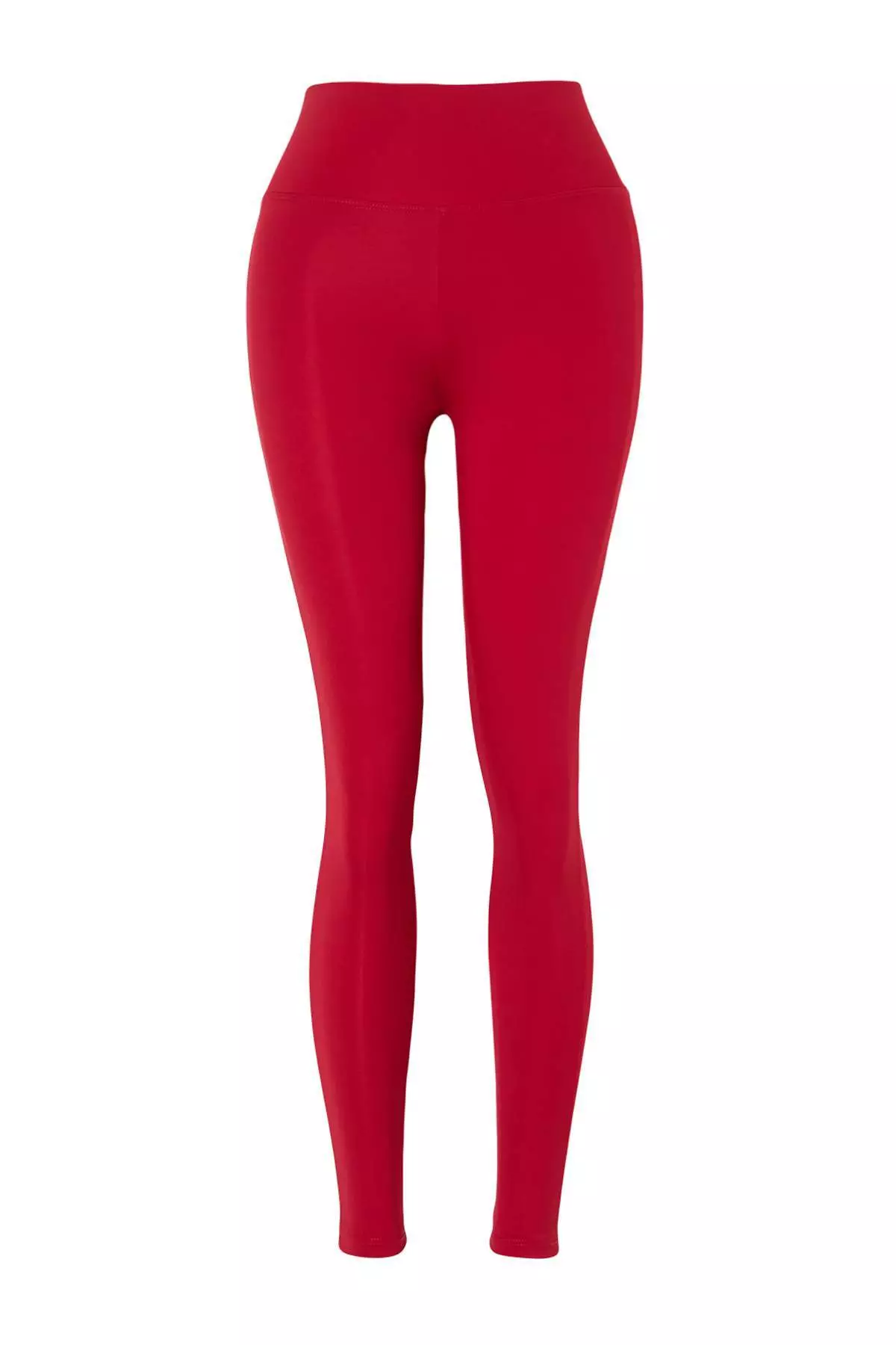 Red Wide Waist Elastic Extra Gathering Full Length Knitted Sports Leggings Twoaw21Ta29