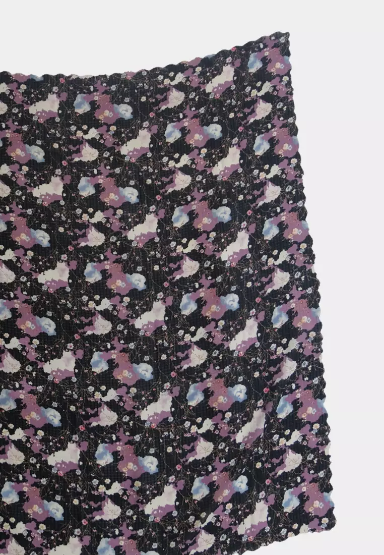 Zelena - Clemira Printed Scarf | Hijab Segiempat Motif - Black