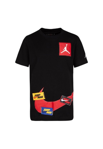 Jordan black Jordan Boy's Jumpman Swoosh Sticker Short Sleeves Tee - Black 0C179KAE573B97GS_1