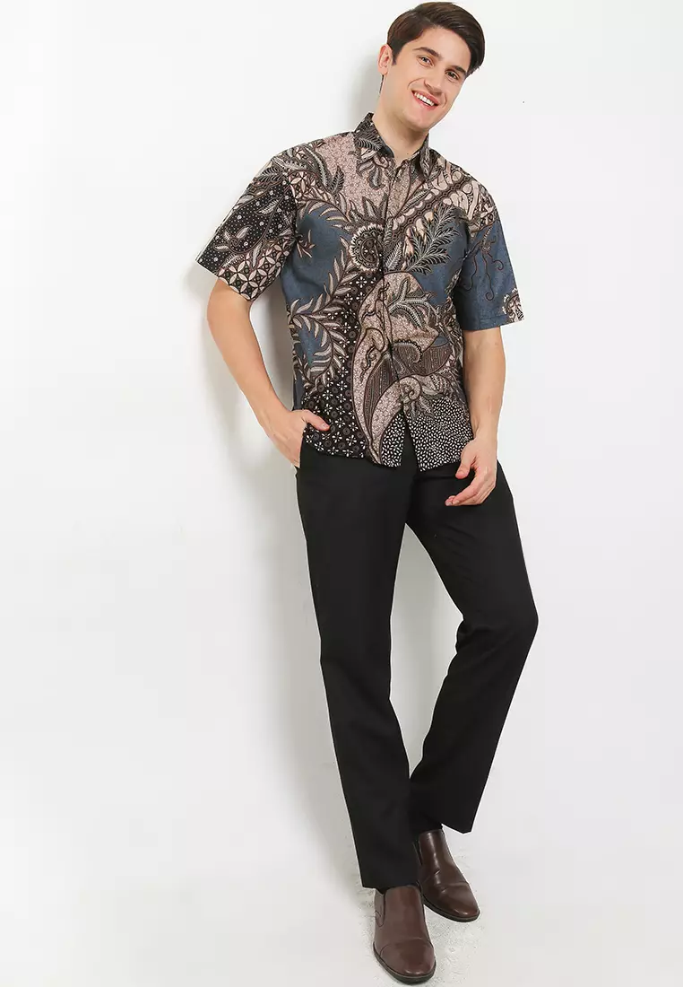 Agler Kemeja Batik Premium Pria Casual Modern Lengan Pendek