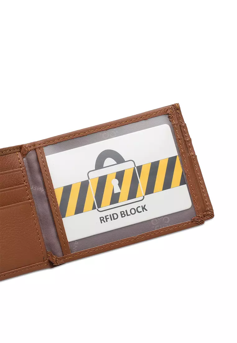 Men's Genuine Leather RFID Blocking Bi Fold Wallet