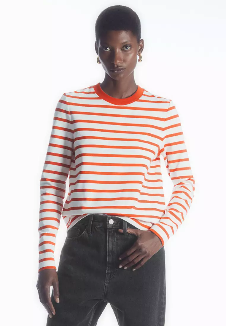 Adidas tonal striped sales long sleeve tee