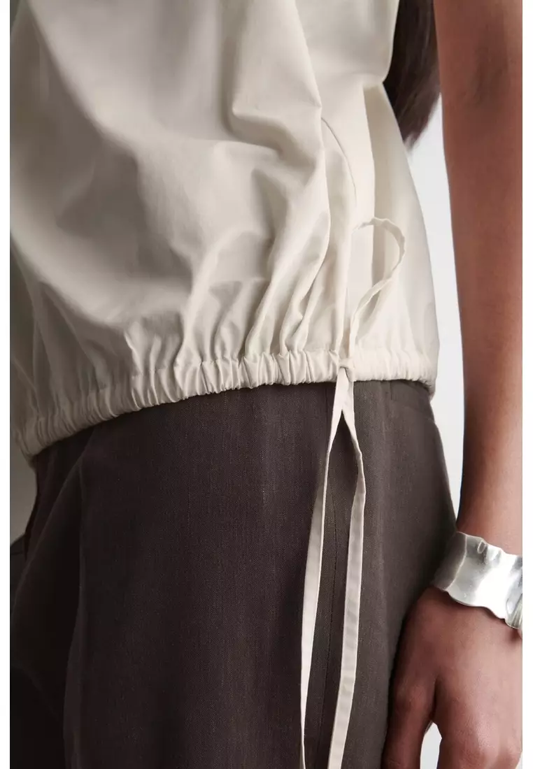 TIE-DETAIL COTTON TOP
