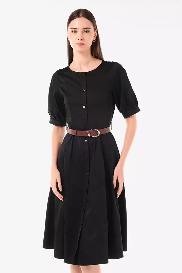 Minimal Agnez Dress Black Warna Black